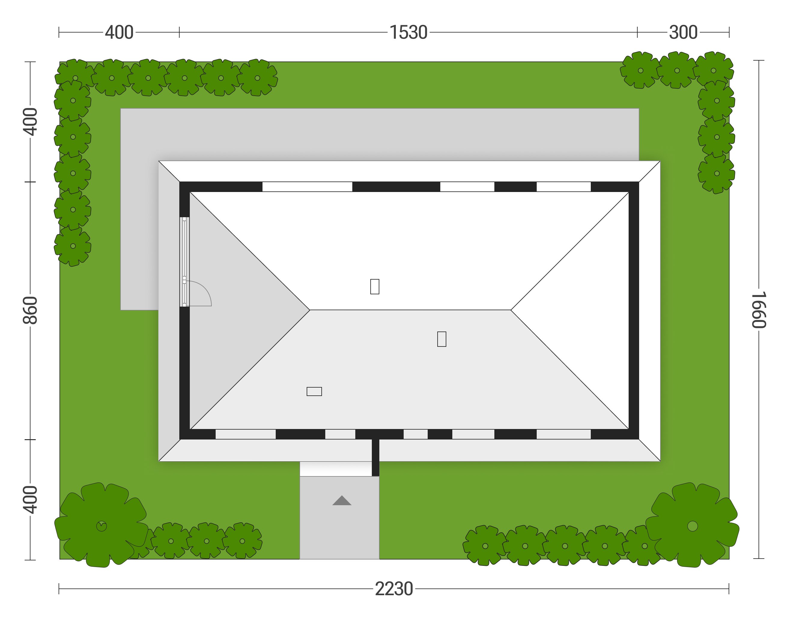 usytuowanie na działce