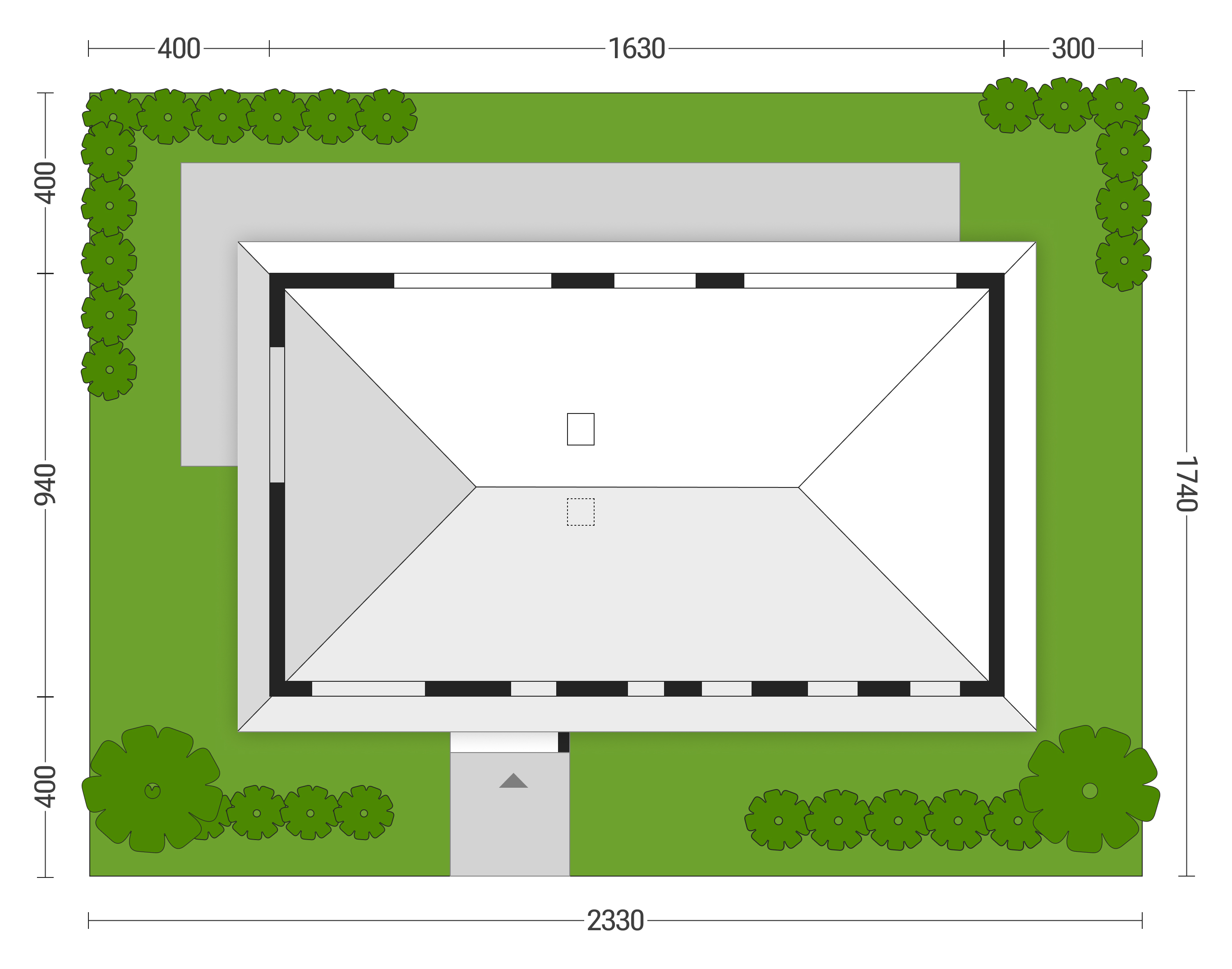 usytuowanie na działce