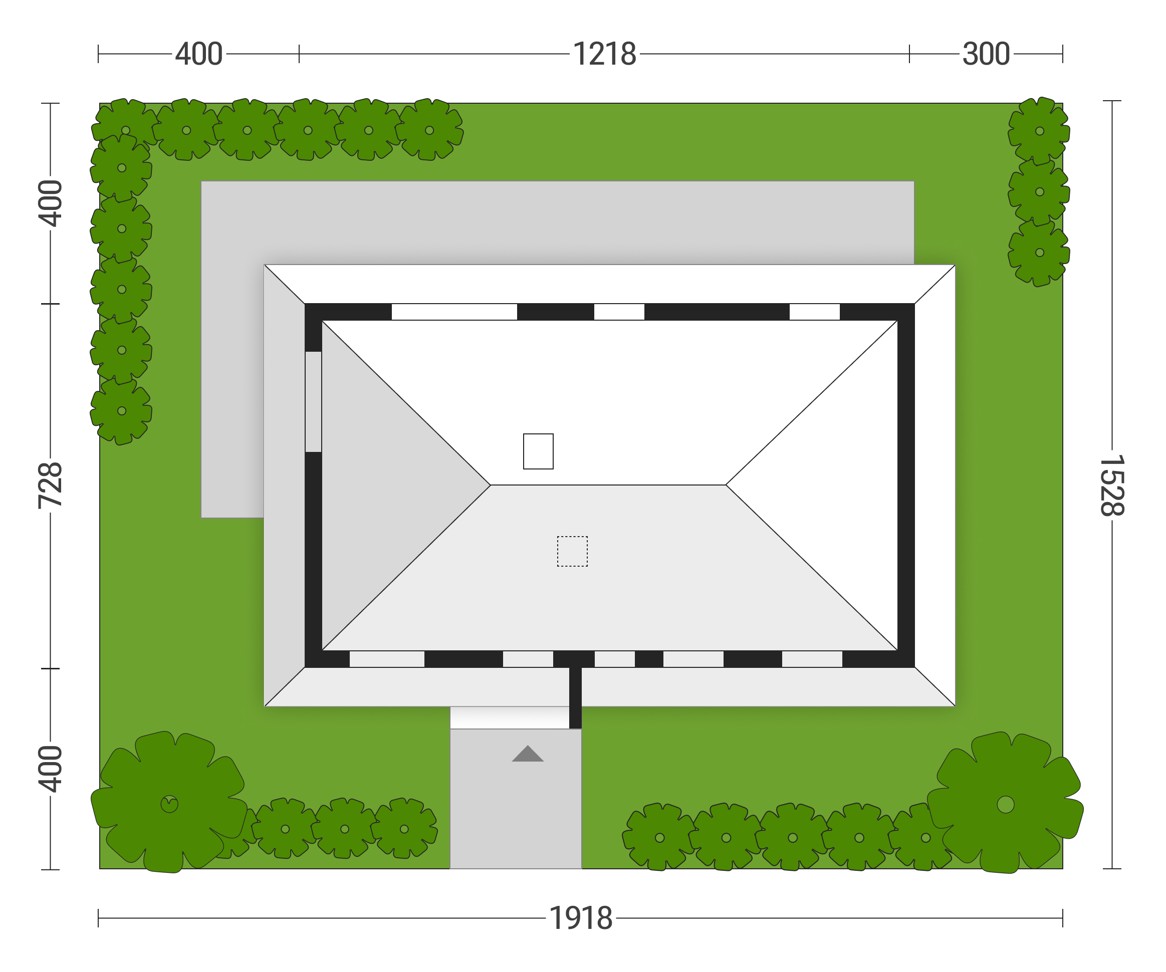 usytuowanie na działce