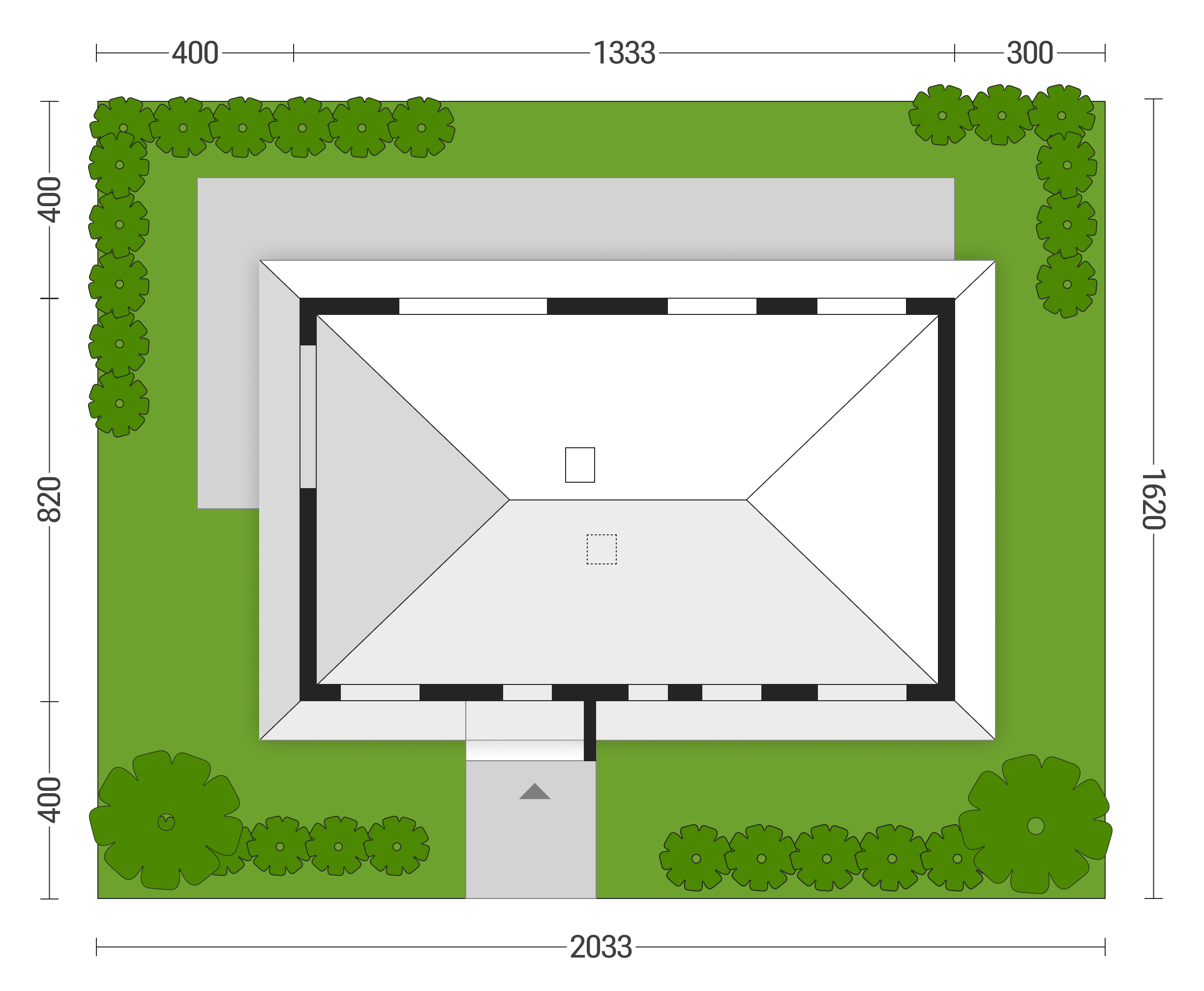 usytuowanie na działce