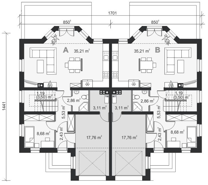 Projekt domu Trivento V Termo 244,88 m² - koszt budowy - EXTRADOM
