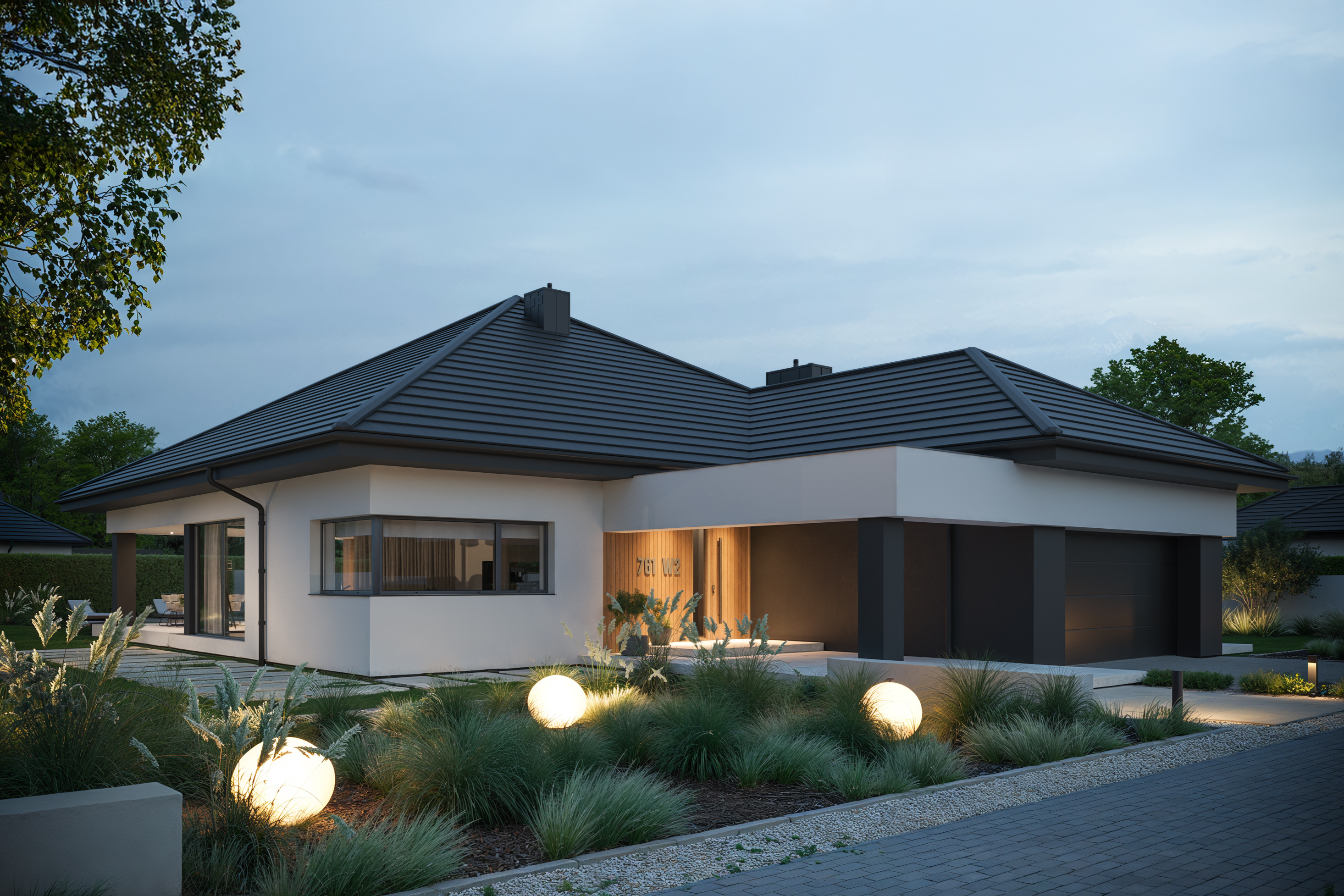 Projekty domów parterowych z garażem - Extradom
