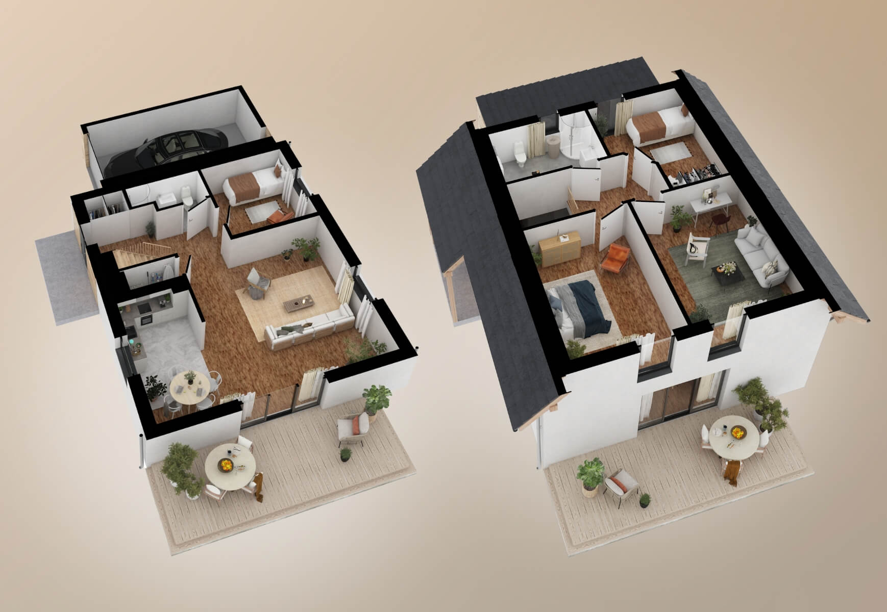 Dom murowany Perła z wiatą garażową - HDD1001