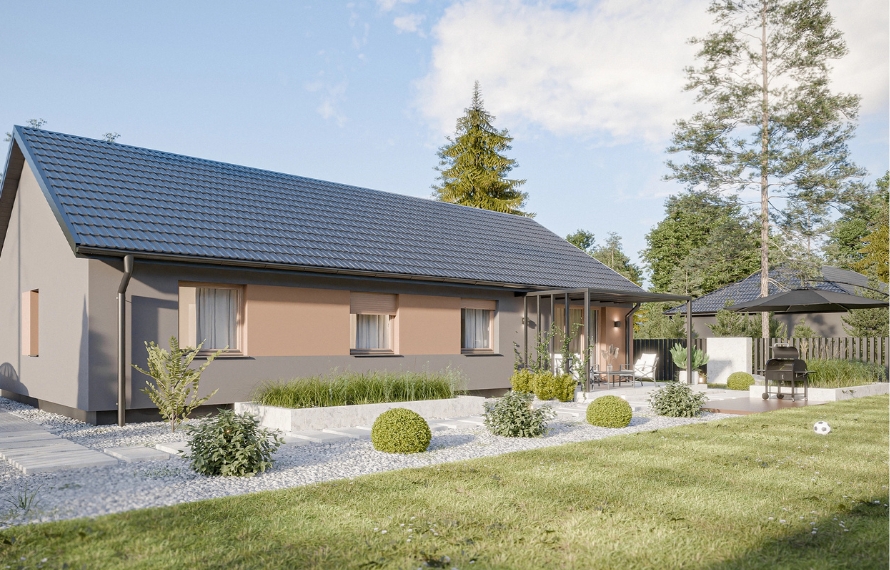 Dom prefabrykowany Parterowy 120A - HFX1015