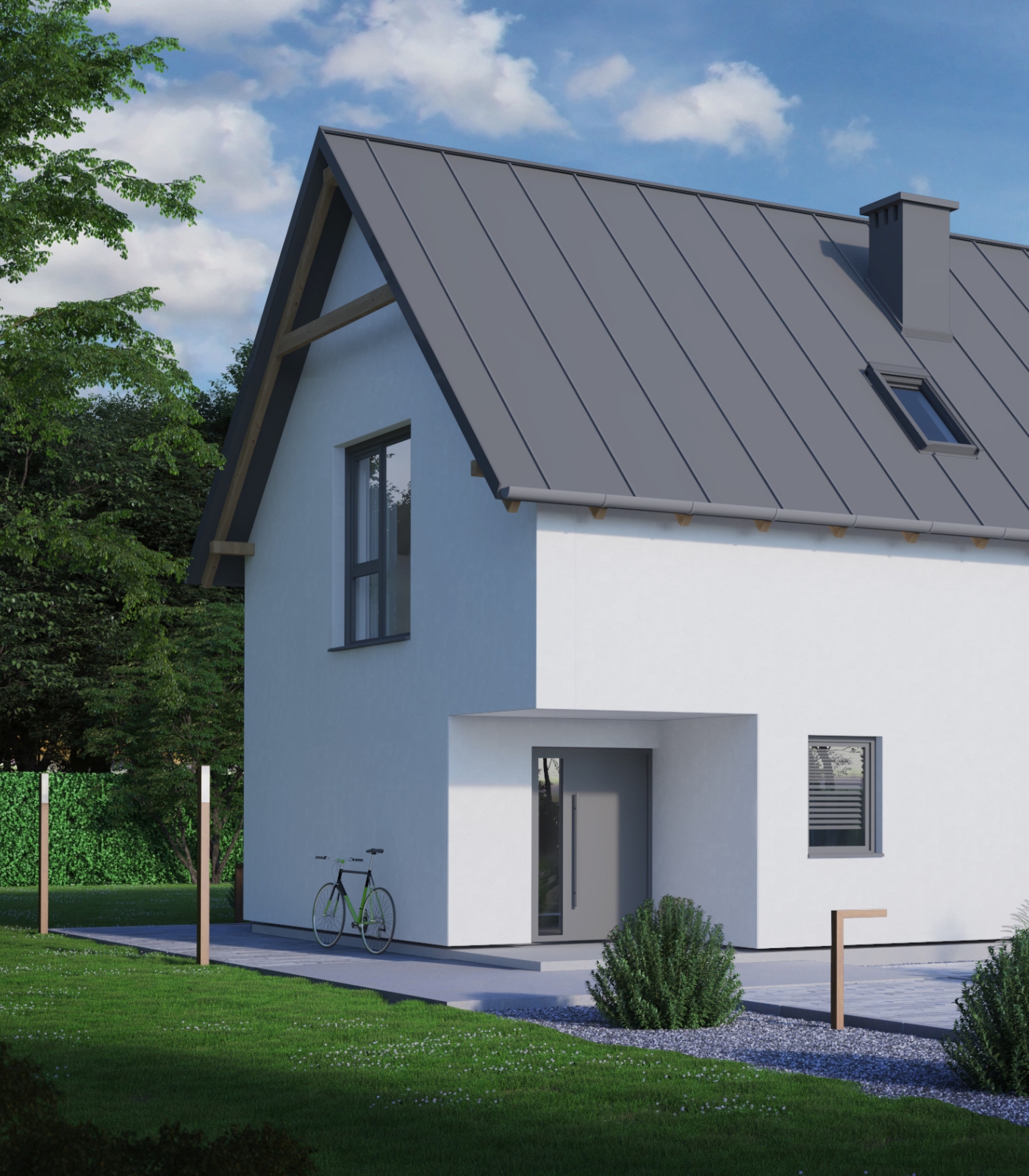 Dom prefabrykowany P.4 z okapem - HPK1014