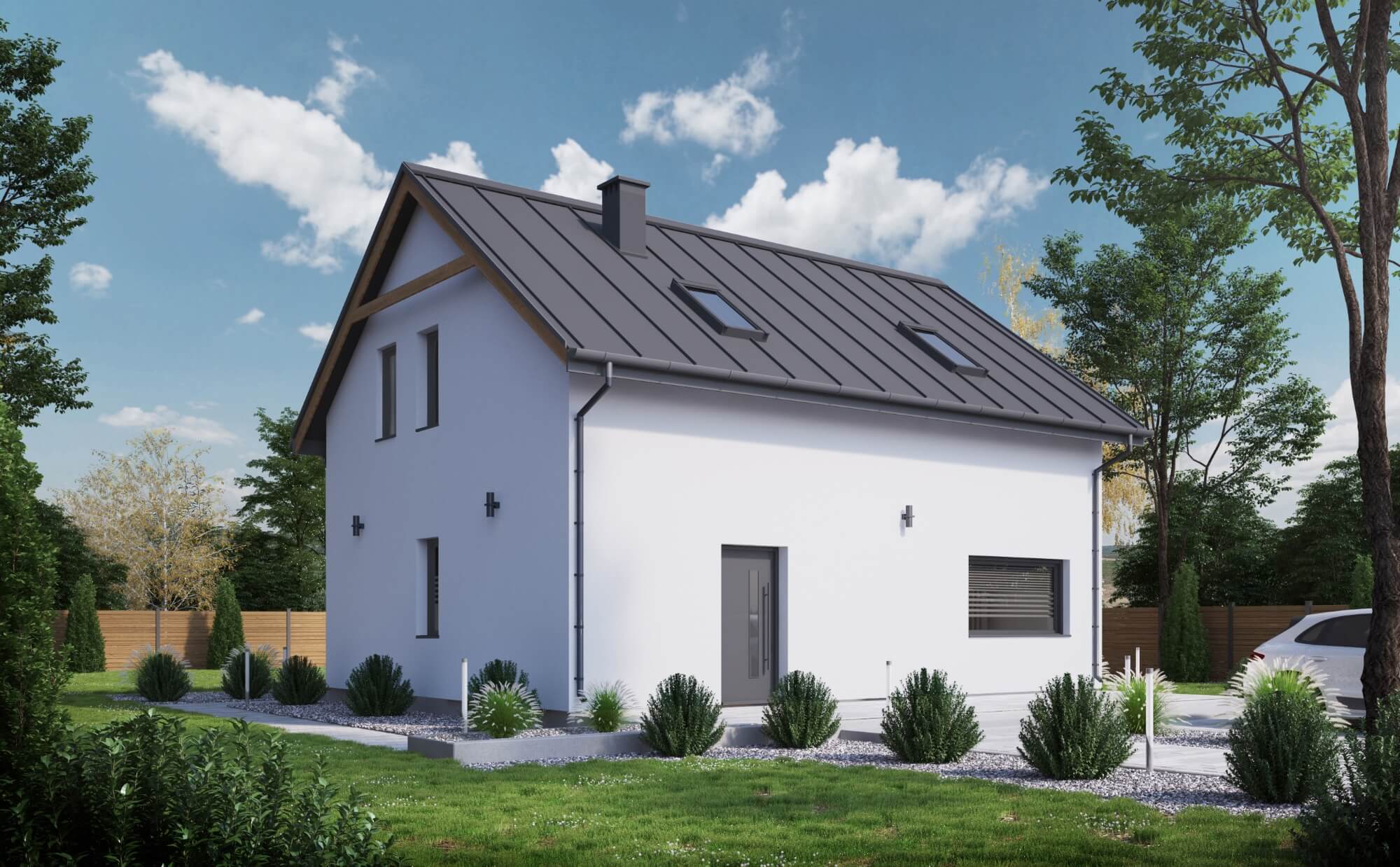 Dom prefabrykowany P.3 z okapem - HPK1013