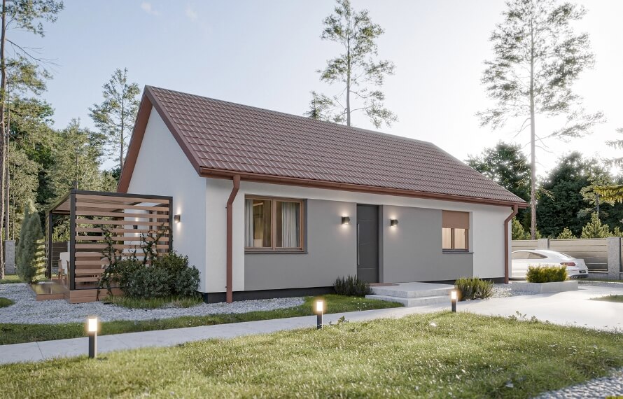 Dom prefabrykowany Parterowy 80C - HFX1005