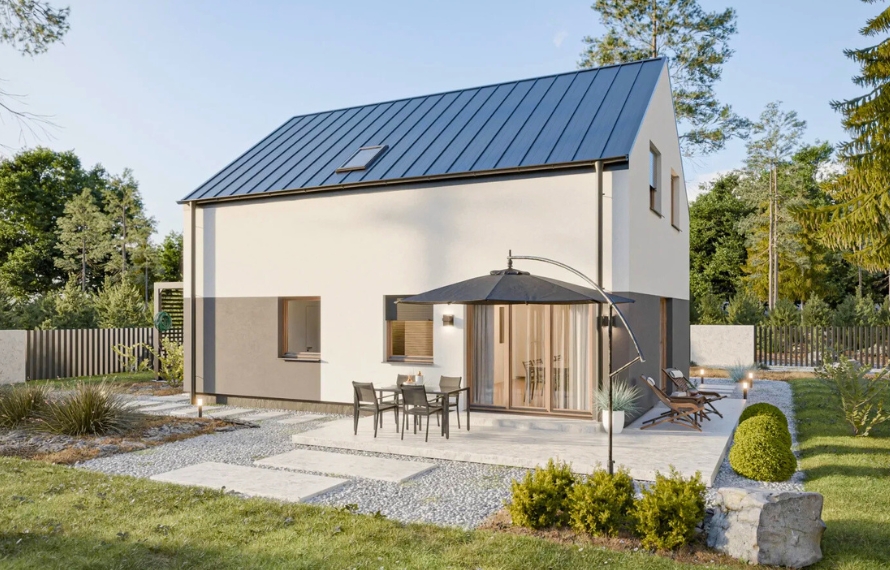 Dom prefabrykowany Piętrowy 130B - HFX1022