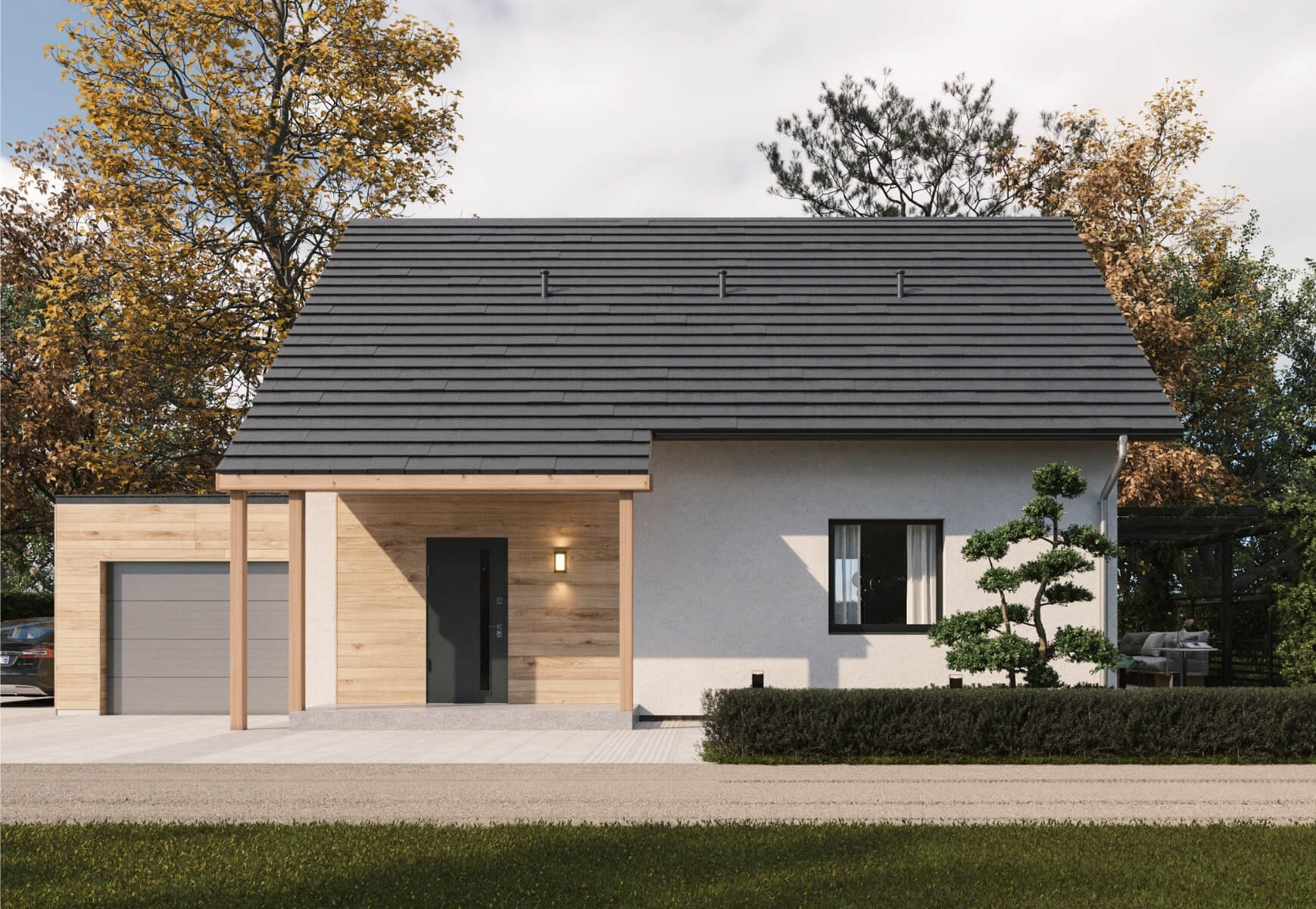 Dom murowany Perła z wiatą garażową - HDD1001