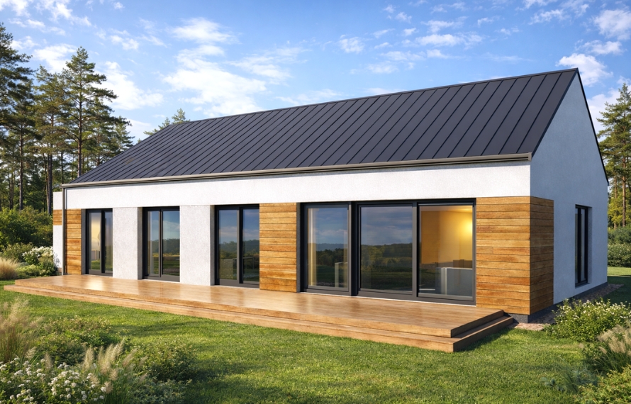 Dom prefabrykowany DH127U z garażem - HDH1012