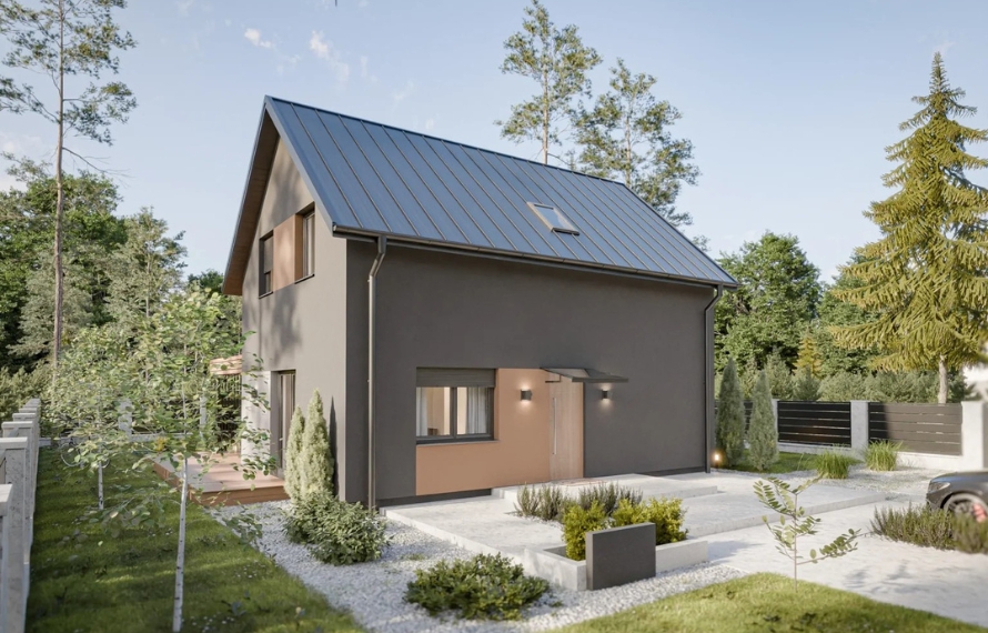 Dom prefabrykowany Piętrowy 95B - HFX1019