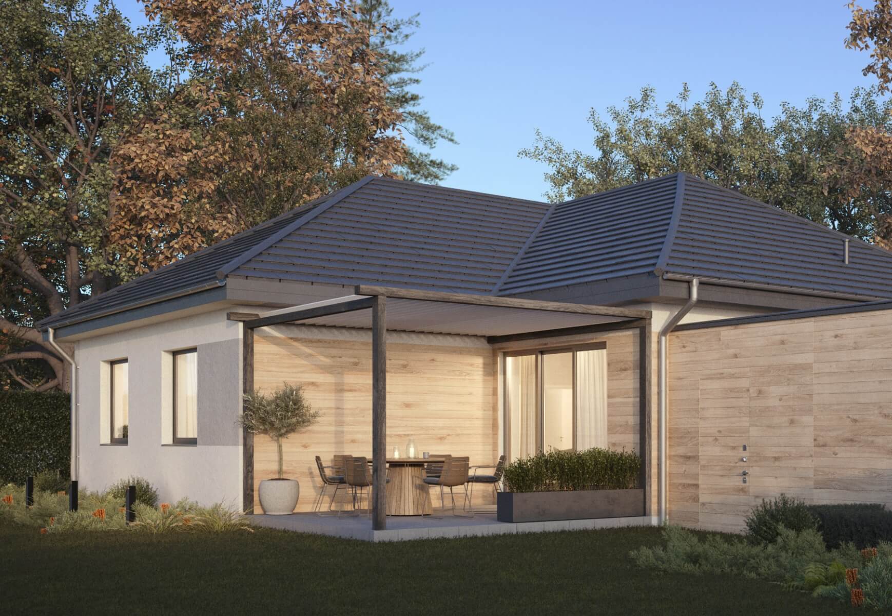 Dom murowany Szmaragd z wiatą garażową - HDD1004