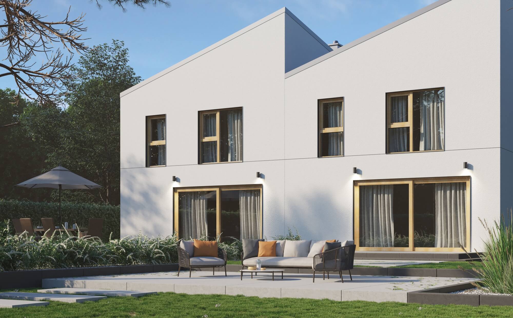 Dom prefabrykowany P.11 bliźniak - HPK1016