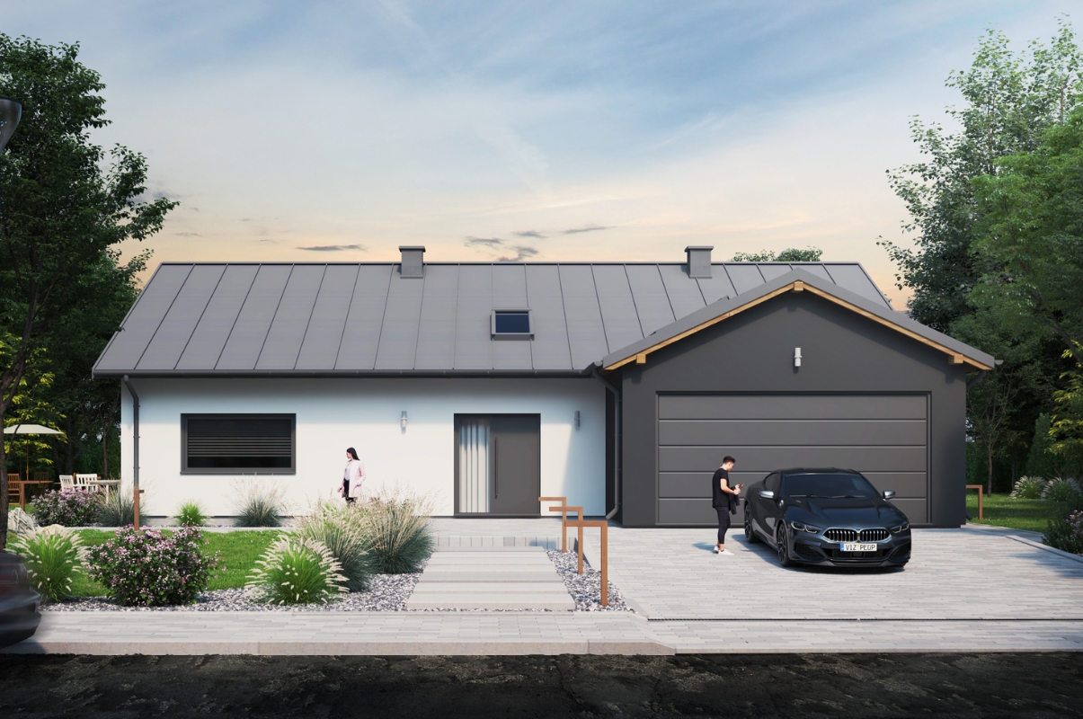 Dom prefabrykowany P.1 z okapem - HPK1000