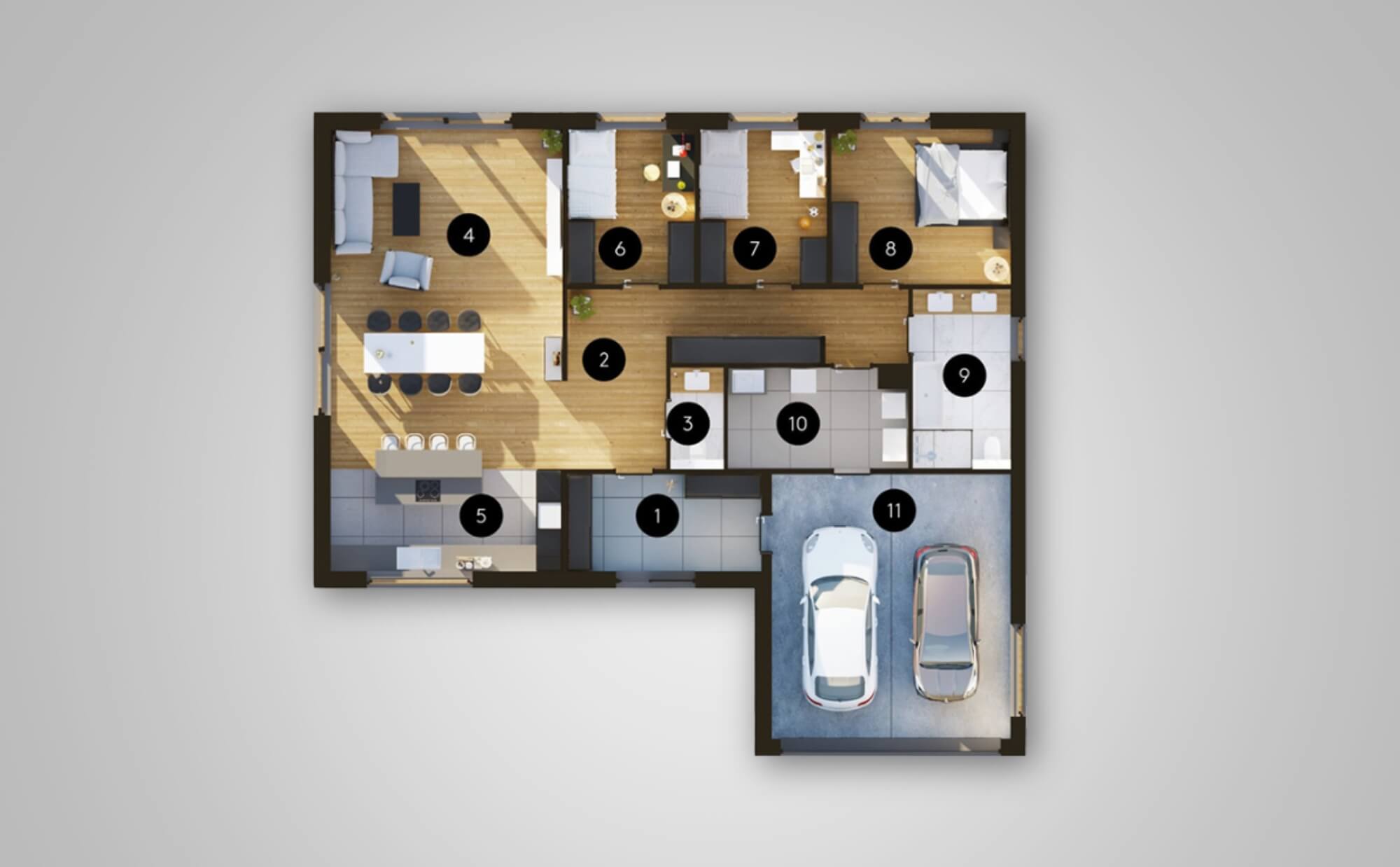 Dom prefabrykowany P.1 bez okapu - HPK1012