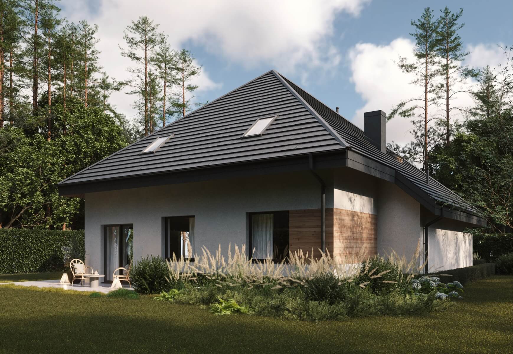 Dom murowany Bursztyn z garażem - HDD1006