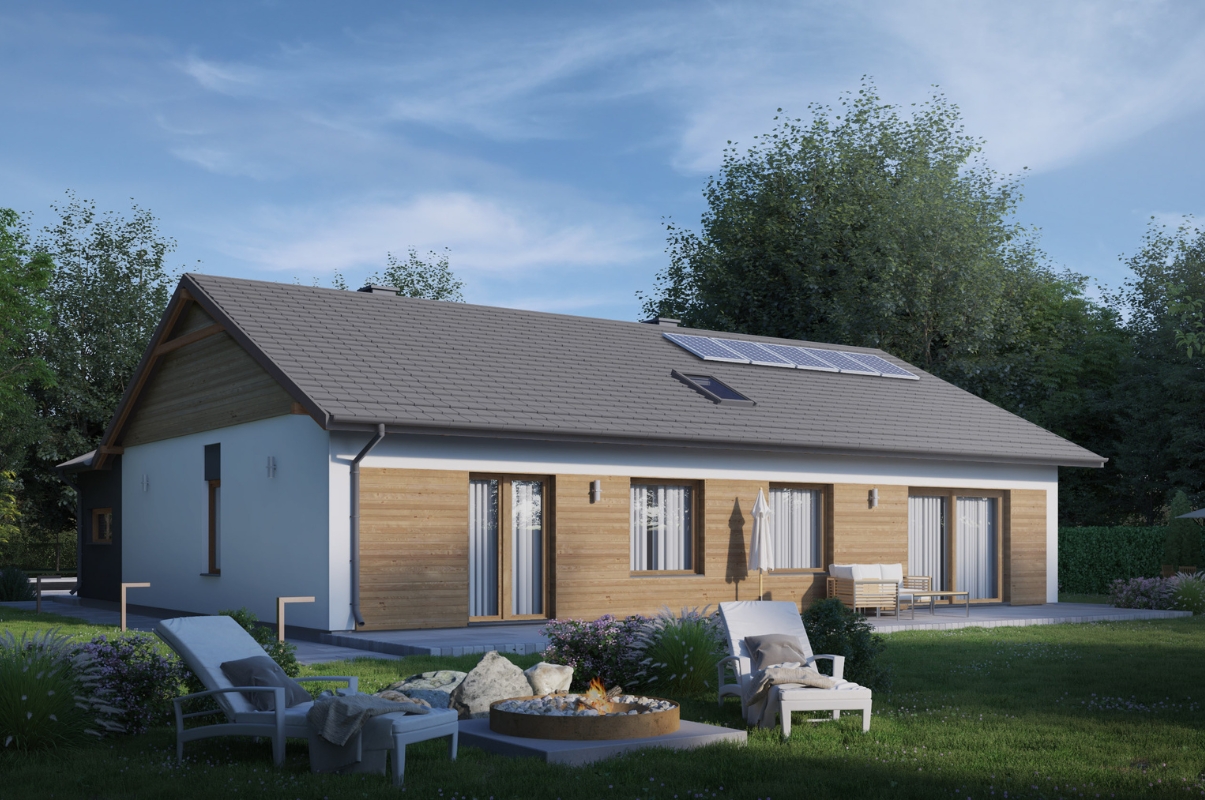 Dom prefabrykowany P.1 z okapem - HPK1000