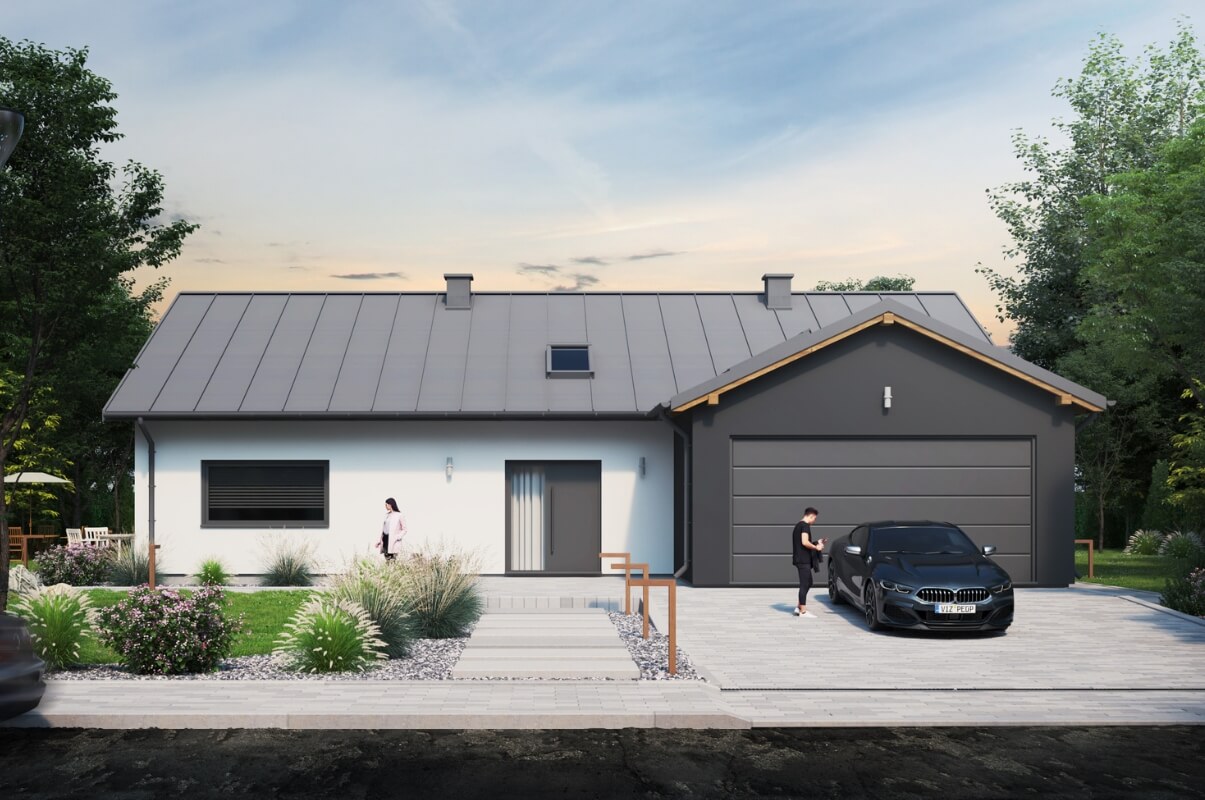 Dom prefabrykowany P.1 bez okapu - HPK1012