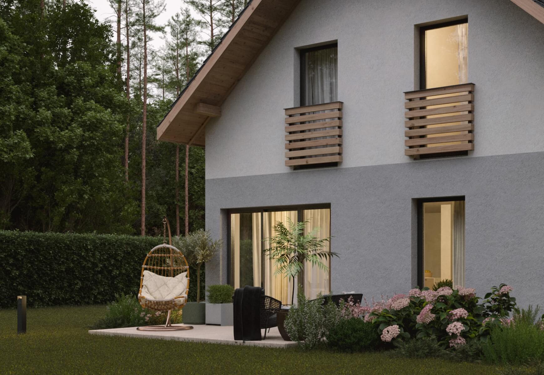 Dom murowany Ametyst z garażem - HDD1005