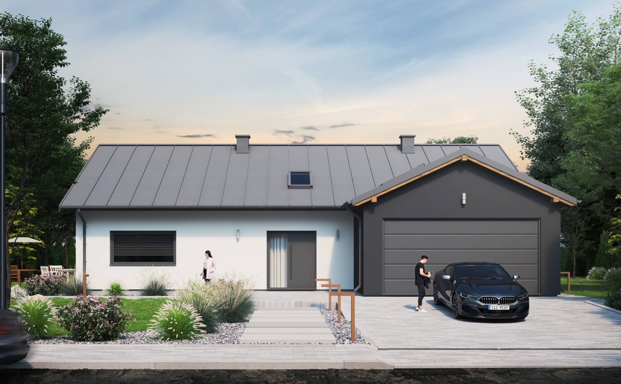 Dom prefabrykowany P.1 z okapem - HPK1000