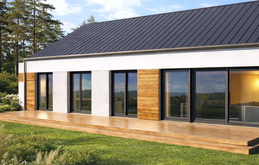 Dom prefabrykowany DH127U z garażem - HDH1012