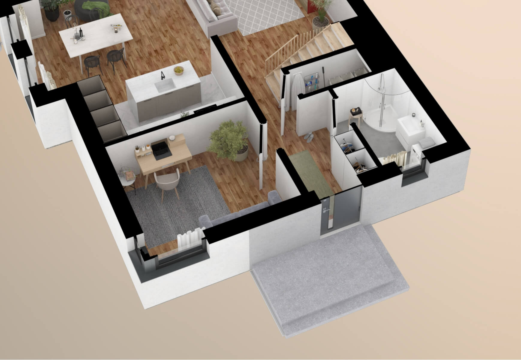 Dom murowany Szafir bez garażu - HDD1008