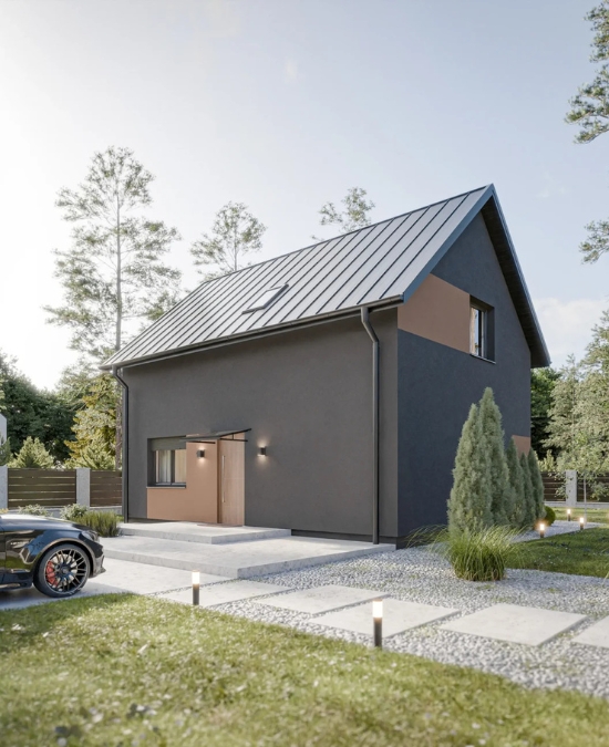 Dom prefabrykowany Piętrowy 95B - HFX1019