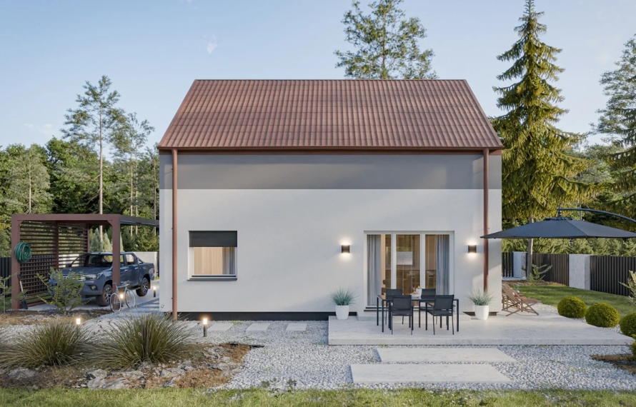 Dom prefabrykowany Piętrowy 95A - HFX1018