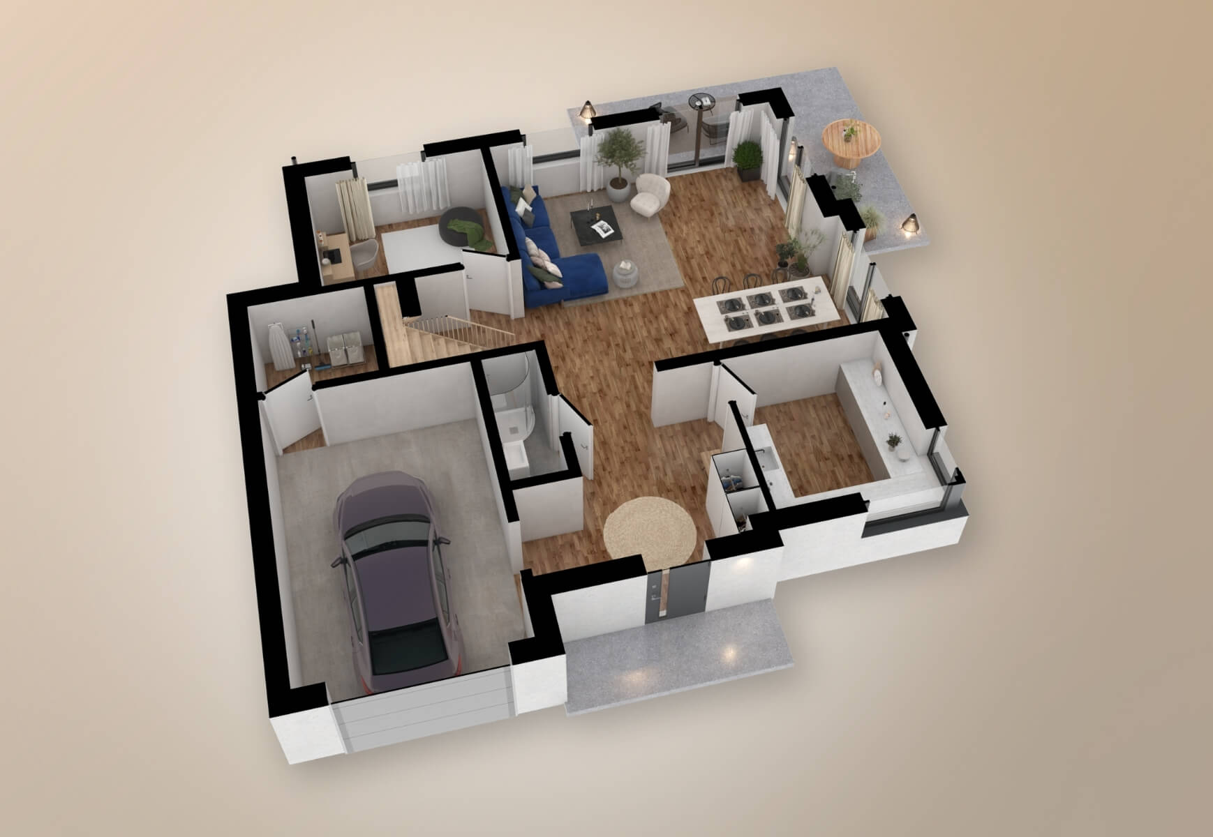 Dom murowany Bursztyn z garażem - HDD1006