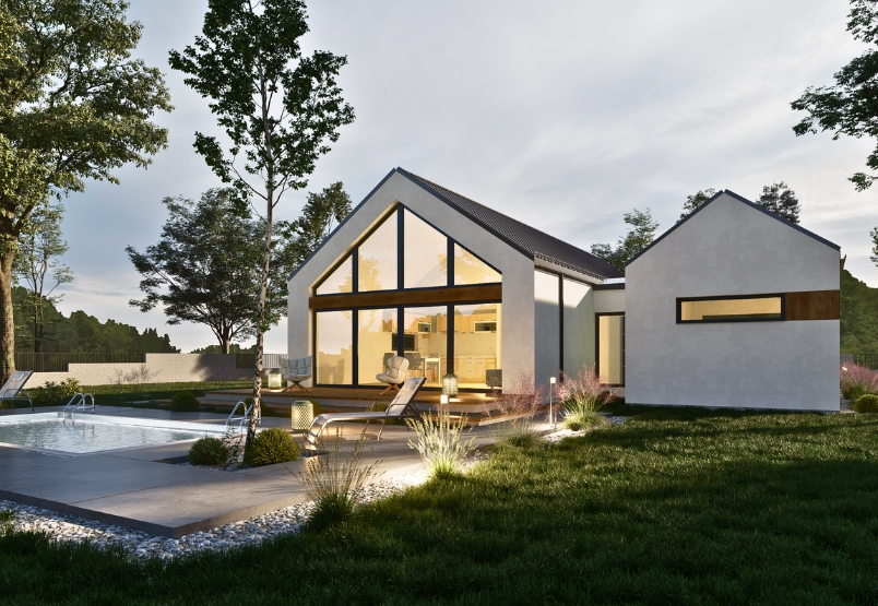 Dom keramzytowy Atrakcyjna Stodoła AS132G - HAK1004