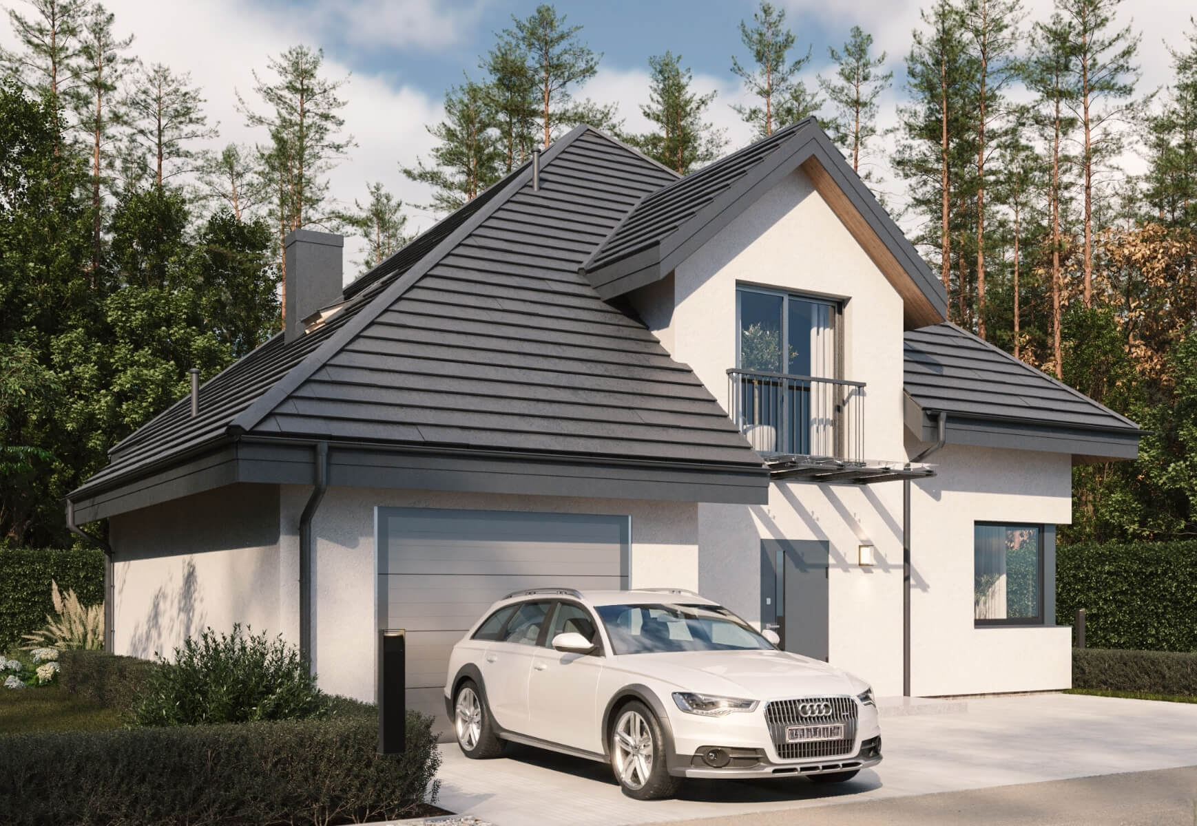 Dom murowany Bursztyn z garażem - HDD1006