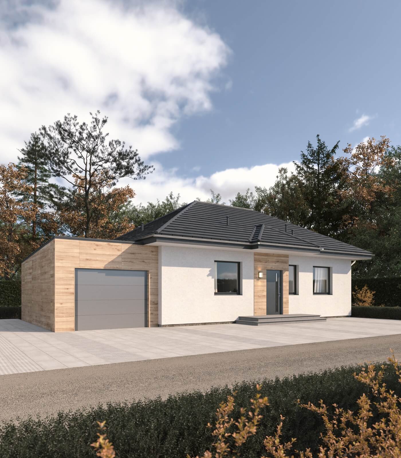 Dom murowany Szmaragd z wiatą garażową - HDD1004