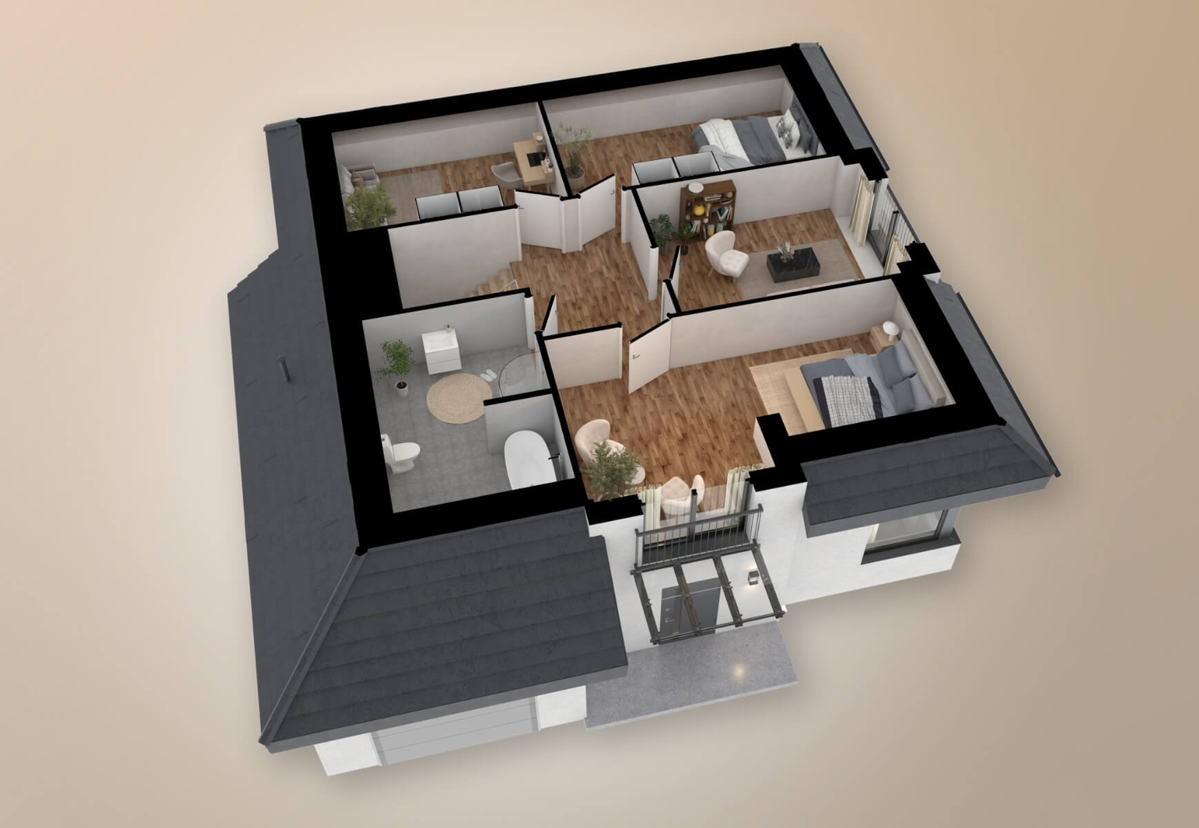 Dom murowany Bursztyn z garażem - HDD1006