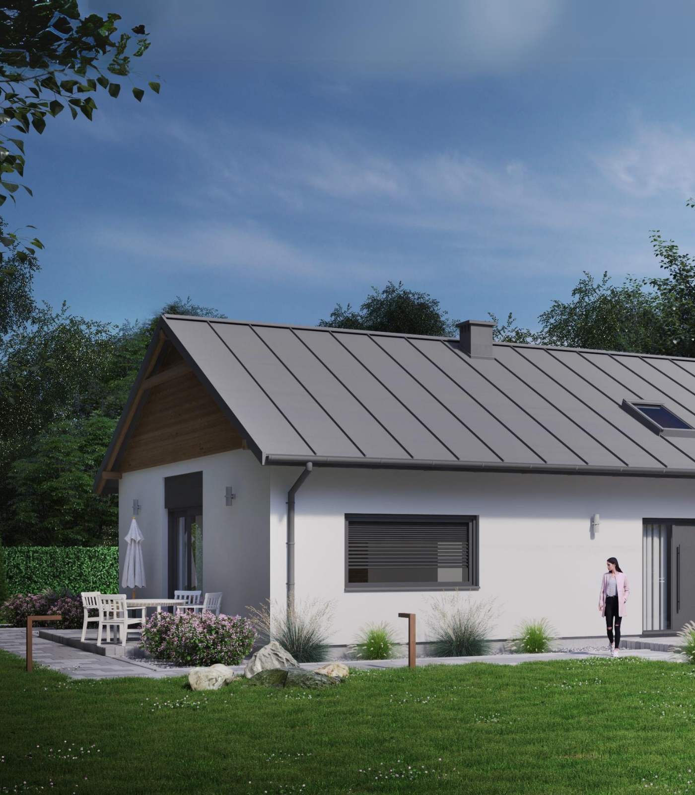 Dom prefabrykowany P.1 z okapem - HPK1000