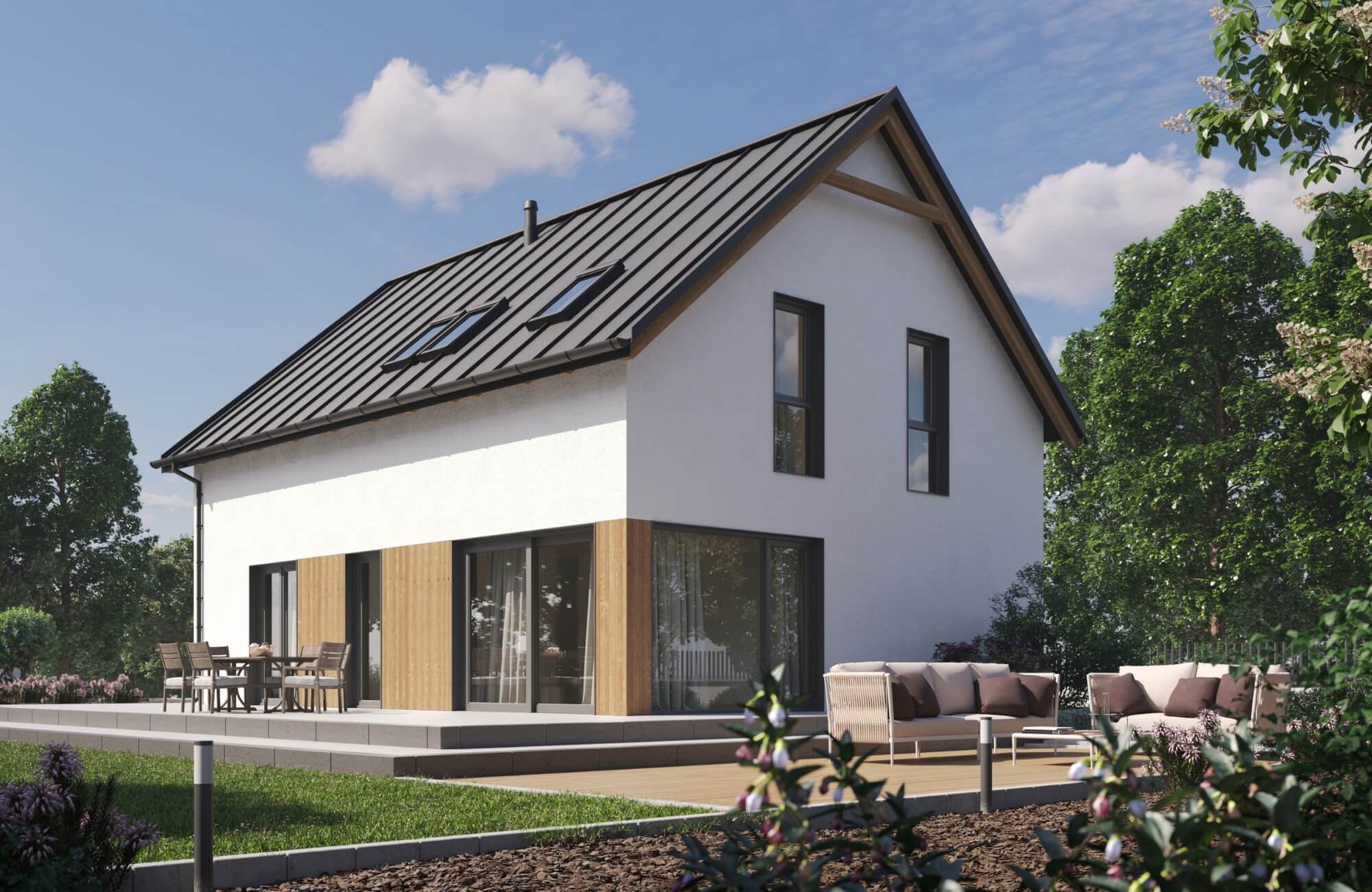 Dom prefabrykowany P.12 z okapem - HPK1021