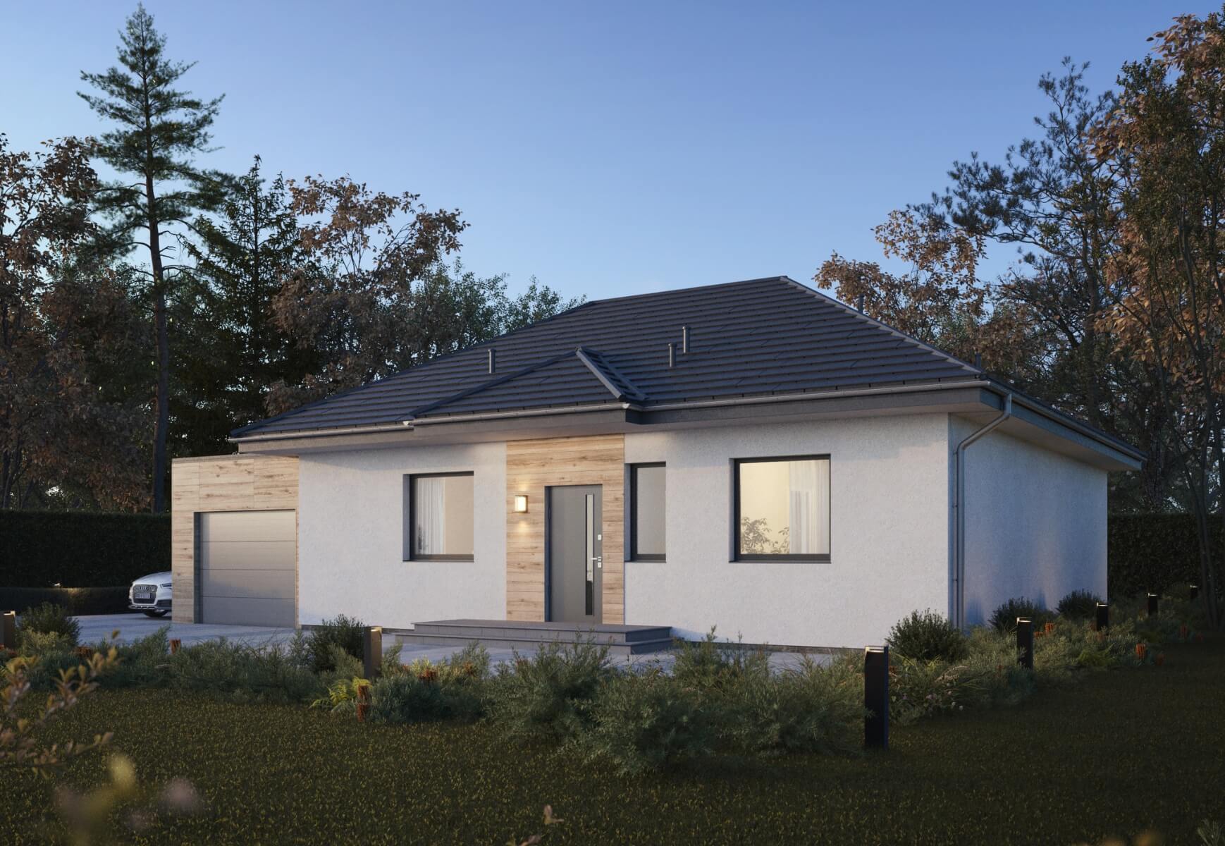 Dom murowany Szmaragd z wiatą garażową - HDD1004