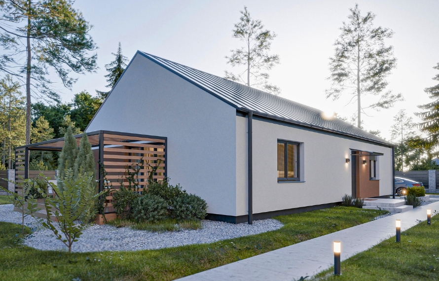 Dom prefabrykowany Parterowy 120C - HFX1017